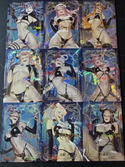 One Piece Full Set of 9 Ultra Rare Premium Foiled Collectible Anime Waifu Cards - Image 1