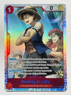 One Piece Card TCG - Monkey.D.Luffy Kid Law OP14-013 SR NEAR MINT English - Image 1