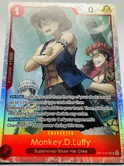 One Piece Card TCG - Monkey.D.Luffy Kid Law OP14-013 SR NEAR MINT English - Image 2