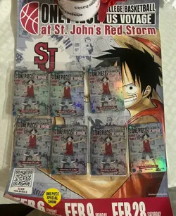 One Piece Monkey D Luffy US Voyage ST JOHNS 2/6 Card + ST JOHNS POSTER - Image 1