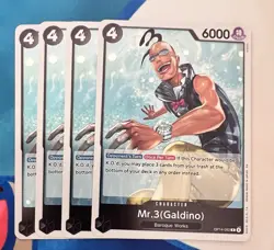 One Piece TCG Mr.3(Galdino) OP14-092 R Playset (x4 Cards) - Image 1