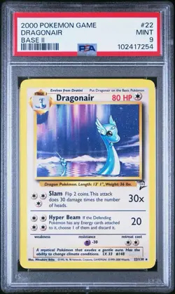 Pokemon Base 2 # 22 Dragonair PSA 9 Card MINT! Trusted Seller! Free Shipping! - Image 1