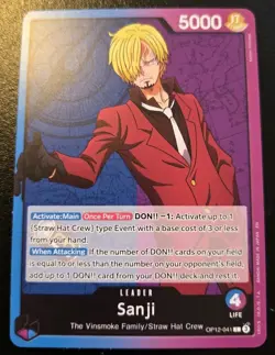 Sanji OP12-041 Leader Legacy Of The Master One Piece Card Game - Image 1