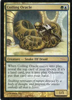 Magic the Gathering COILING ORACLE #8/11 Arena DCI Foil 2006 Rare Gold Promo NM - Image 1
