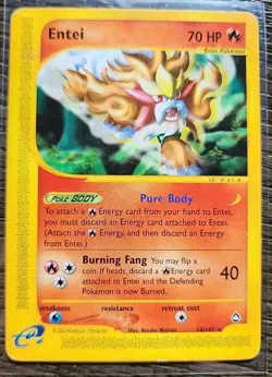 Pokemon Entei 10/147 Aquapolis Non Holo Rare (LP) - Image 1