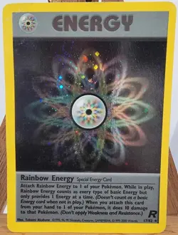 Rainbow Energy Holo Rare Unlimited Team Rocket 17/82 DMG - Image 1