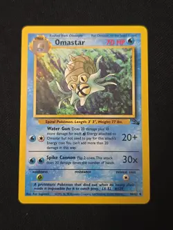 Omastar 40/62 Fossil Regular WOTC Vintage Pokemon TCG Lightly Played - Image 1
