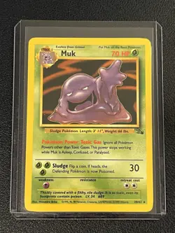 Pokemon Fossil Set Unlimited Muk 28/62 Non-Holo Rare LP-MP - Image 3