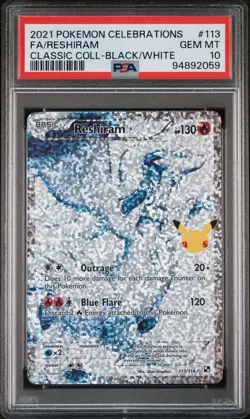 PSA 10 Reshiram 113/114 Celebrations Classic Collection Pokemon 2021 - Image 1