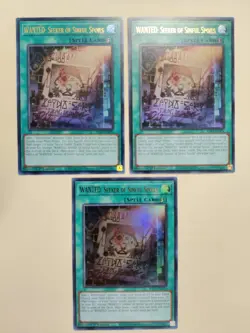 3x YuGiOh! WANTED: Seeker of Sinful Spoils RA03-EN074 Ultra Rare 1st Ed NM - Image 2