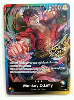 One Piece 3rd Anniversary Stamped 4 Card Promo Set– Luffy, Luffy, Sabo & Ace. - Image 2