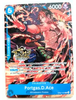 One Piece 3rd Anniversary Stamped 4 Card Promo Set– Luffy, Luffy, Sabo & Ace. - Image 5