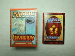 MTG Magic Invasion Tournament Pack Box + Fifth Edition Rules + Lot Of Misc Cards - Image 2