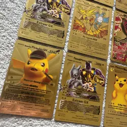 Pokemon Foil Fan Art Cards - Gold Foil Spanish Version Bundle x 12 - Image 2