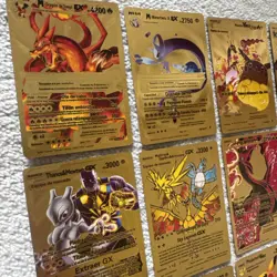 Pokemon Foil Fan Art Cards - Gold Foil Spanish Version Bundle x 12 - Image 4