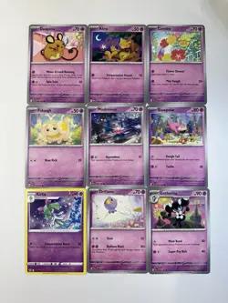 ¢35 Per Card Cute Pink Pokemon TCG Cards Psychic Ghost Fairy Type Lot 9 Cards - Image 1