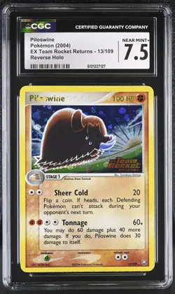 CGC 7.5 Piloswine Team Rocket Returns 13/109 Reverse Holo STAMPED Pokemon Card - Image 1