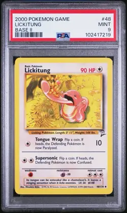 2000 Pokemon Base 2 # 48 Lickitung PSA 9 Card MINT! Trusted Seller Free Shipping - Image 1