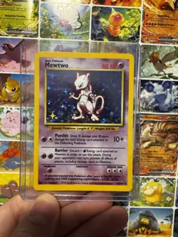 Pokemon Base Set Mewtwo Holo Rare Card 10/102 Unlimited MP-HP - Image 1