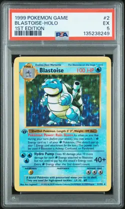 1999 POKEMON BASE SET 1ST EDITION #2 BLASTOISE-HOLO PSA 5 - Image 1
