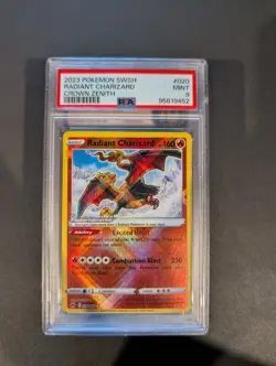 2023 POKEMON SWORD & SHIELD CROWN ZENITH #020 RADIANT CHARIZARD PSA 9 - Image 1