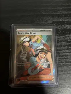 2023 POKEMON SCARLET & VIOLET EX TEAM STAR GRUNT 242/198 ULTRA RARE FULL ART - Image 1