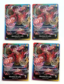 One Piece 3rd Anniversary Stamped 4 Card Promo Set– Monkey.D.Luffy. - Image 1