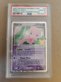 Pokemon Mew EX 88 25th Anniversary Celebration TCG Card 88/92 PSA 10 - Image 1