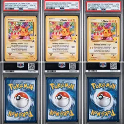 Pokemon PSA 10*3 Birthday Pikachu Promo 2021#24 Celebrations English Sequential - Image 1
