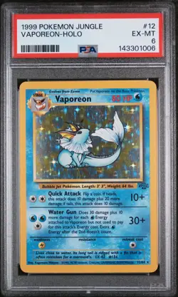 1999 POKEMON JUNGLE #12 VAPOREON-HOLO PSA 6 - Image 1