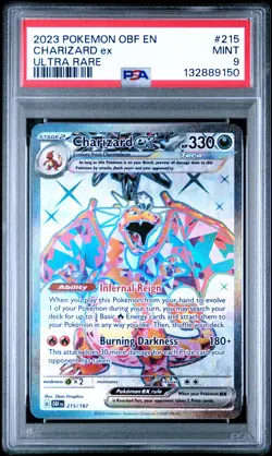 2023 POKEMON OBF EN-OBSIDIAN FLAMES ULTRA RARE #215 CHARIZARD EX PSA 9 - Image 1
