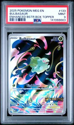 2025 POKEMON MEG EN-MEGA EVOLUTION ENHANCED BOOSTER BOX TOPPER BULBASAUR PSA 9 - Image 1