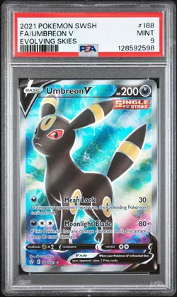 2021 POKEMON SWORD & SHIELD EVOLVING SKIES #188 FULL ART/UMBREON V PSA 9 - Image 1