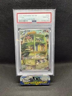 2024 POKEMON TEF EN-TEMPORAL FORCES ILLUSTRATION RARE #167 LITTEN PSA 10 - Image 1