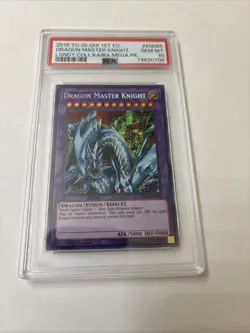 Yugioh PSA 10 GEM Dragon Master Knight LCKC-EN065 Secret Rare 1st Ed 2018 - Image 1