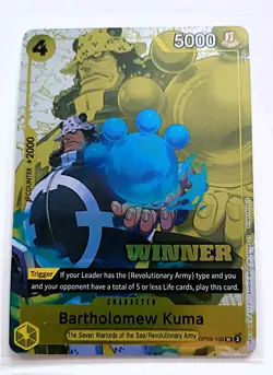 4 x One Piece, Bartholomew Kuma Store Tournament Winner's Prize Cards.(Playset) - Image 2