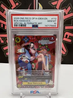 2026 ONE PIECE THE AZURE SEA'S SEVEN SPECIAL ALT ART #112 BOA HANCOCK PSA 10 - Image 1