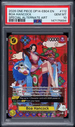 2026 ONE PIECE THE AZURE SEA'S SEVEN SPECIAL ALT ART #112 BOA HANCOCK PSA 10 - Image 3