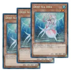 Yugioh - Deep Sea Diva x 3 - 1st Edition Secret Rare NM - Free Holo Card - Image 1
