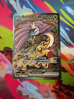 Pokemon TCG Raging Bolt EX Prismatic Evolutions Holo Card 166/131 - Image 1