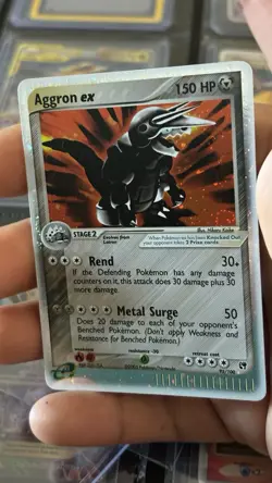 Aggron EX Sandstorm Holo Near Mint SWIRL POKEMON TCG Vintage Card - Image 2