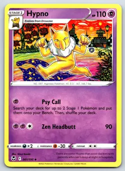 Hypno - Silver Tempest 061/195 Shinji Kanda Pokemon Card NM - Image 1