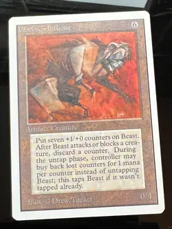 Magic the Gathering MTG Unlimited Clockwork Beast NM (Beta Bob) - Image 1