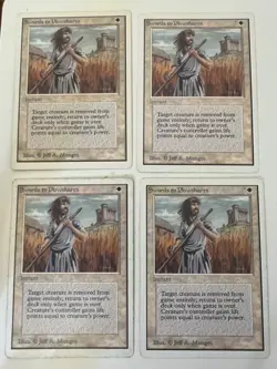 Magic the Gathering MTG Unlimited Swords to Plowshares LP Playset (4) (Beta Bob) - Image 1