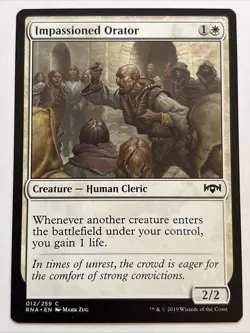 MTG Ravnica Allegiance Impassioned Orator 012/259 NM - Image 1
