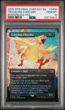 Traveling Chocobo (Borderless Foil) - #406 - Final Fantasy - PSA 10 - Image 2