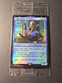 Edgar, King of Figaro. Mtg Final Fantasy Prerelease Sealed Stamped Foil - Image 1