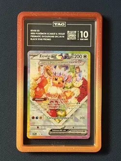 2025 POKEMON SVP EN-SV BLACK STAR PROMO #174 EEVEE EX GEM MINT TAG 10 - Image 1