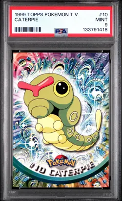 1999 TOPPS POKEMON TV #10 CATERPIE PSA 9 - Image 1