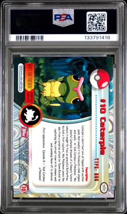 1999 TOPPS POKEMON TV #10 CATERPIE PSA 9 - Image 2